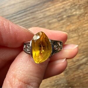 925 Sterling Silver citrine ring